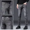 Hong Kong 2026 Primavera y Otoño Jeans para Hombre Negros Holgados Rectos Casuales Pantalones de Hombre Corte Ajustado de Negocios Pantalones Largos para Hombre