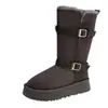 Botas de Nieve Largas de Moda para Mujer 2026 Invierno Nuevo Estilo Botas Altas de Caballero Botas de Algodón con Borrego Engrosado Zapatos de Algodón con Piel del Noreste