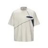Nanxia Verano Nuevo Color Bloqueado Cuello Redondo Manga Corta para Hombre Diseño Casual Marca de Moda Camiseta Top Versátil Retro