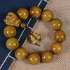 Pulseira de sândalo dourado material antigo extensão contas de madeira atacado pulseira da moda mogno texto brincar joias masculino e feminino texto brincar
