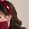 Diadema Roja Estilo Universitario Otoño e Invierno para Mujer, Diadema de Moda para Uso Diario, Accesorio para el Cabello Rojo Ancora para Recoger el Cabello