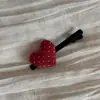 Nuevo Pasador de Tela Roja Corazón Dulce Estilo Coreano Gama Alta Clip para Flequillo Cabello Suelto Accesorios para el Cabello de Mujer