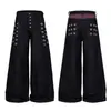 3319 Calle principal americana retro unisex bloques de color color de mezclilla original diseño de botón metálico jeans holgados baggy para hombre