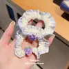 Set de Cintas para el Cabello Flor de Encaje Uva Morada ins Girly Dulce Anillo de Salchicha Alto Valor Cuerda para el Cabello Linda Accesorios para el Cabello