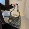 Bolsa de ombro com poá estilo coreano para mulheres, novo modelo 2026, bolsa tote grande para o dia a dia, bolsa transversal simples e versátil