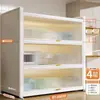 Novo Rack de Armazenamento para Cozinha, Armário de Armazenamento Multicamadas de Chão, Multifuncional para Micro-ondas, Aparador, Armário, Armário de Armazenamento