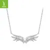 Yinziyun Original Plata de Ley S925 Alas Guardianas Collar de Plata Lisa Alas de Ángel Cadena de Clavícula Nicho Gama Alta