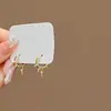 Brincos Geométricos Metálicos Plissados Minimalistas Exagerados de Alta Qualidade, Brincos de Tarraxa Florais Franceses Vintage Estilo Ins em Formato de Coração
