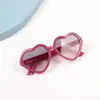 Gafas de Sol Infantiles Estilo Coreano, Montura Jelly Rosa Plateado, Lentes Degradados, Moda Trendy Anti-UV Gafas de Sol de Corazón