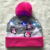 Fornecimento do Fabricante de Chapéus de Lâmpada LED de Natal, Gorros de Lã Tricotados de Inverno, Chapéus Iluminados de Presente de Natal, Venda por Atacado em Estoque