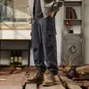Calça casual masculina de marca da moda, estilo americano, primavera e outono, corte reto solto, novo modelo 2026, perna larga, plus size, calça de trabalho masculina cinza