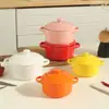 Tazón Creativo de Cerámica con Dos Asas y Tapa para Uso Doméstico, Bebé, Huevo al Vapor, Suplemento Alimenticio, Tazón Pequeño, Desayuno, Nido de Pájaro, Tazón de Postre, Taza Estofada Impermeable