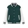 Jaqueta baseball americana cardigã com padrão de losangos em tecido air-layer para outono e inverno, casaco de casal feito sob medida, vestuário de trabalho para grupo com logo estampado ou bordado