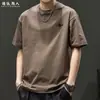 Camiseta de Manga Curta para Homem 2026 Novo Verão Estilo Fino Marca Tendência Camiseta Bordada de Meia-Manga Solta Casual Estilo Masculino de Meia-Manga