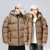 2024 Novas Roupas Acolchoadas de Algodão com Palavra B Explosões Roupas de Pão para Casal Acolchoado de Algodão Espessado Quente Bolso com Zíper Cardigan Top