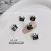 Uñas de manicura de celebridad en línea de Año Nuevo hechas a mano serie gris usar uñas diamantes tridimensionales incrustados circonita perla pila diamantes pegatinas de uñas joyería