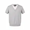 2026 Verano Nueva Marca de Moda Estilo Simple Camisa de Punto para Hombre de Manga Corta con Cuello en V Holgada Casual Top de Moda de Gama Alta