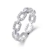 Anillo hebilla de anillo de moissanita moda europea y americana no se decolora nicho plata de ley s925 anillo transfronterizo lujo ligero sensación de alta gama