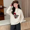 Tejido Grueso para Niñas para Finales de Otoño 2026 Estilo Nuevo Estilo Coreano Infantil Holgado Dulce Niños Medianos y Grandes Elegante Suéter de Otoño e Invierno