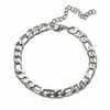 Joyería Europea y Americana Tobillera Cadena Figaro Tobillera Cadena de Metal Tobillera para Mujer Tobillera Sencilla