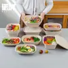 Comercio Electrónico Transfronterizo Caja de Almuerzo Desechable Ecológica Biodegradable Caja Espesa para Ensalada de Frutas Caja de Embalaje de Pulpa Comercial con Tapa