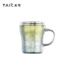 Taza de Café Radiante de Doble Capa de Titanio Puro Taic, Lujo Accesible, Portátil, De Aspecto Elegante, Taza de Agua Acompañante para Mujer, Taza de Oficina