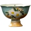 Taza maestra de cerámica Mojihuo Shi Hong con flor de gardenia pintada a mano, de alto valor, con pie alto, taza de té para el hogar, taza individual para juego de té Kung Fu