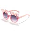Gafas de Sol para Niños con Lazo de Color Caramelo Gafas de Sol Modernas para Bebé Niña Gafas de Dibujos Animados Lindas Fotográficas Cóncavas