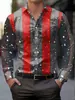 Camisa masculina de moda transfronteiriça com estampa digital europeia e americana, camisa casual de negócios masculina plus size