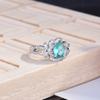 Anillo Tesoro Color Turmalina Verde Simulación Nueva en Vivo Multicapa Diamante de Alto Carbono Rosa Flor Anillo Abierto para Mujer