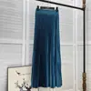 2026 Nueva Falda Larga Plisada de Cintura Alta para Mujer, Cintura Elástica Fluida, Versátil, Adelgazante, De Gama Alta, Elegante, Color Sólido