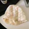 Gorro Holgado de Punto Hueco para Mujer, Gorro de Verano Delgado Transpirable para Cabeza Grande, Versátil para un Aspecto Natural, Gorra para Adelgazar la Cara