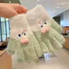 Guantes de Dedos Lindos para Niños Niñas Invierno Prueba de Frío Cálido Juego de Cinco Dedos Conjunto Completo de Dedos Tejido para Bebé Niños de Invierno
