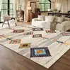 Alfombra de Sala de Estar Estilo Étnico Imitación Cachemira para Amazon Temu Transfronterizo con Base Lavable, Resistente a Manchas y al Calor, Alfombra para Mesita de Noche de Dormitorio