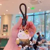 Chaveiro Pingente Gato da Sorte Cartoon Couro Ano Novo Pingente para Bolsa Couro Luxo Leve Chaveiro de Carro para Meninos e Meninas