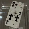 Funda tipo cruz dorada estilo coreano adecuada para Apple 17 Pro Max, iPhone 16, 3D 14 y los nuevos modelos Apple 15