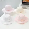 Sombrero de Pescador para Bebé Estilo Coreano Encaje de Princesa Lazo Sombrero de Sol Estilo Corte para Niñas Elegante Sombrero de Cubo de Protección Solar para Niños