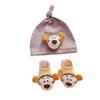 Gorro de bebé protección halógeno puerta primavera y otoño bebé caricatura lindo chirrido fontanela gorro de protección recién nacido gorro fetal calcetines set