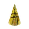Adereço de cabeça de filme de alumínio transfronteiriço chapéu de aniversário cor sólida infantil adulto papel decorativo a laser brilhante chapéu de papel cor papel de rosto brilhante