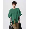 Camiseta de Manga Corta Ripped Tie-Dye Retro Americana para Hombre, Verano Diseño de Nicho Marca de Moda Camiseta de Manga Media Cuello Redondo para Hombre