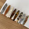 Ácido Acético Tortuga Carey Pinza Simple de un Carácter Elegante Versátil Fresco Pinza para Flequillo Pasador para Niñas Pinza Lateral Pinza para el Cabello
