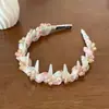 Diadema Alta Delicada Transparente con Ola de Pedrería para Mujer con Dientes, Diadema Antideslizante para Lavarse la Cara, Pinza para el Cabello, Diadema
