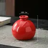 Vaso Cerâmico Pequeno Vermelho Retrô Casamento Inauguração Ano Novo Garrafa de Aromaterapia Mesa Cerimônia do Chá Hidropônico Ornamentos Decorativos Pequenos