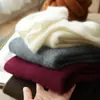 Hongmi Apparel/ Suéter de gola alta de fleece sem costura para mulheres, pulôver de tricô com gola alta, roupas femininas de outono e inverno