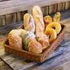 Cesta de Almacenamiento de Frutas Cesta de Pan Bandeja Rectangular de Ratán Japonés Cesta Doméstica de Plástico para Verduras Bandeja para Snacks de Sala de Estar