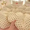 Clase a Hilo de doble capa Algodón puro Juego de cuatro piezas para cama Algodón lavado para cama Sábanas Cubre edredón Verano Dormitorio de estudiante Juego de tres piezas 4