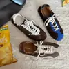 Zapatillas Casuales para Mujer Estilo Mamá Uva con Aumento Oculto de Altura de 6 cm, Hechas de Piel de Vaca de Primera Capa, Bloqueo de Color, Con Cordones, Zapatillas Estilo Ballet