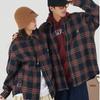 Camisa xadrez masculina manga longa outono e inverno solta estilo retrô moderno preguiçoso estilo coreano Ruan bonito roupa de baixo jaqueta de camisa personalizada