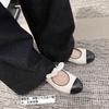 Nova versão de couro bovino para primavera de 2025 ~ Sapatos Mary Jane femininos com costura em arco e cabeça redonda, todos os tipos de pele de carneiro, antienvelhecimento