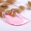Pincel Meridian de Quartzo Rosa em Forma de Coração de Alta Transparência para Beleza Feminina, Massageador Facial Especial, Raspador para Levantamento e Firmeza, Placa de Massagem, Presente